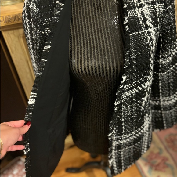 Express Tweed Women’s Blazer- black and white - Picture 6 of 6